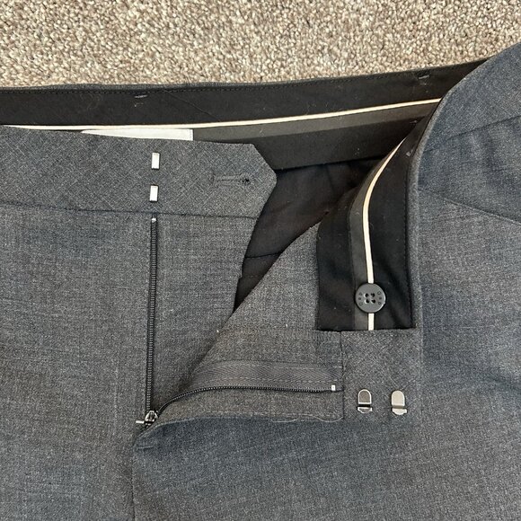 Gap Women's Perfect Trouser Pants Size 14 L Gray Stretch Mid Rise 35" Inseam EUC - Picture 4 of 15